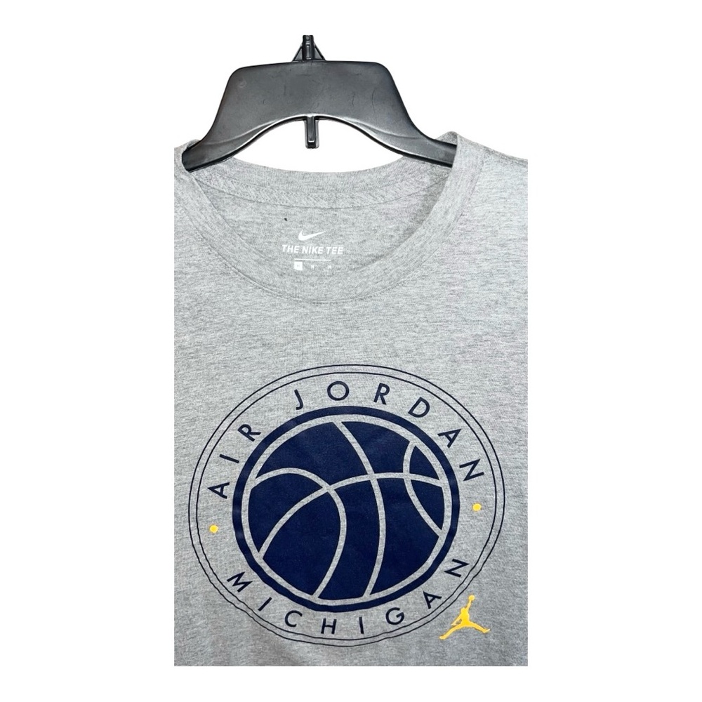 Nike Air Jordan Michigan Shirt Men’s M Grey Blue Short Sleeve - Picture 2 of 3